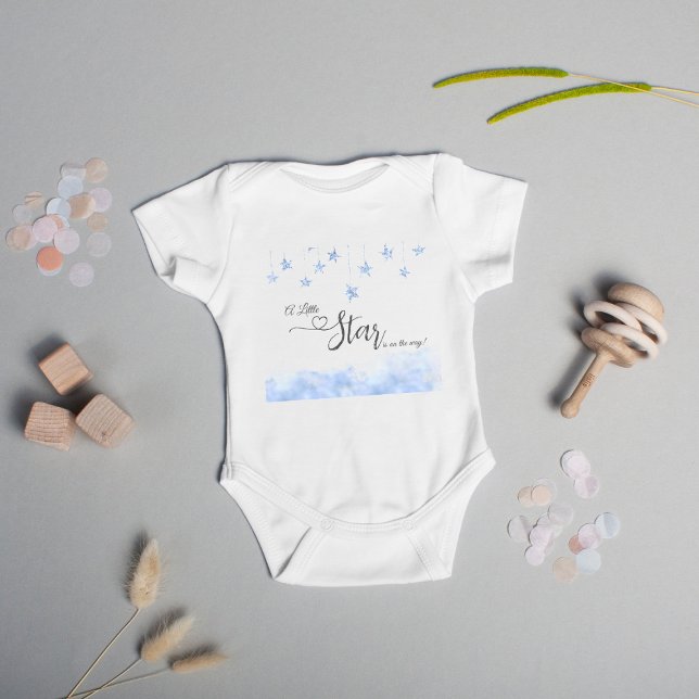 Body Para Bebé Twinkle Twinkle Little Star Boy Blue Baby Shower (Subido por el creador)