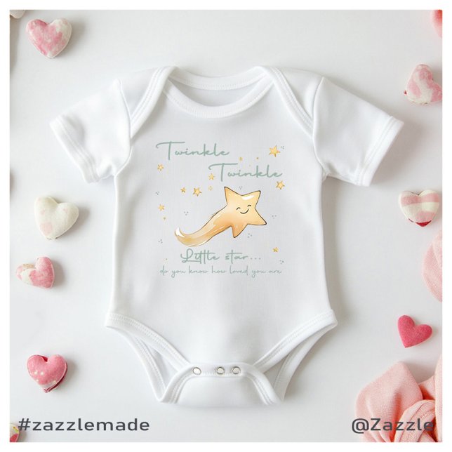 Body Para Bebé Twinkle Twinkle Pequeña Estrella Boho Personalismo (Twinkle Twinkle Little Star Boho Autumn Personaliz Baby Bodysuit)