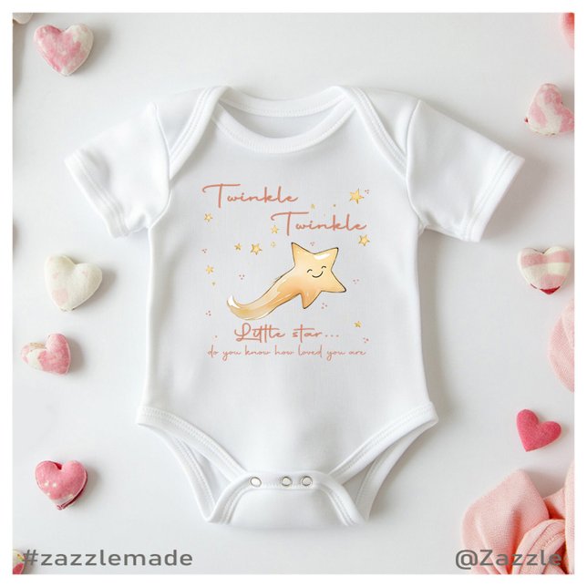 Body Para Bebé Twinkle Twinkle Pequeña Estrella Boho Personalismo (Twinkle Twinkle Little Star Boho Autumn Personaliz Baby Bodysuit)