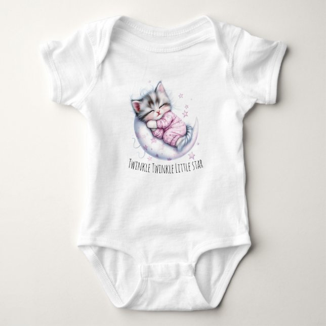 Body Para Bebé Twinkle Whiskers — Moonlit Baby Dreams (Anverso)