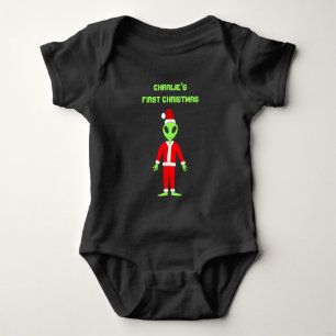 Body Para Bebé UFO Ho Ho Padre Navidad alienígena Nombre personal