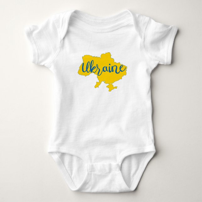 Body Para Bebé Ukrainian map and lettering  (Anverso)