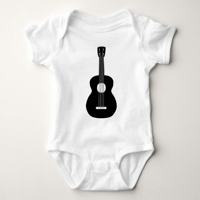 Body Para Bebé Ukulele - Negro (Anverso)