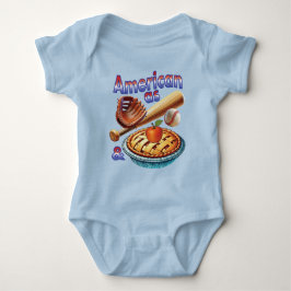 Body Para Bebé Un americano divertido como el béisbol y el Apple