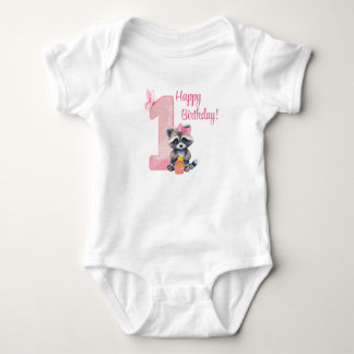 Body Para Bebé "Un año de edad" - Bodysuit rosa para cumpleaños d