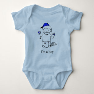 Body Para Bebé Un beaver azul para un niño