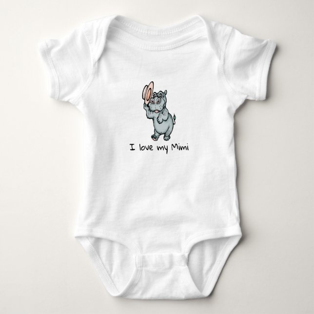 Body Para Bebé Un bebé hippo que amo a mi mima (Anverso)