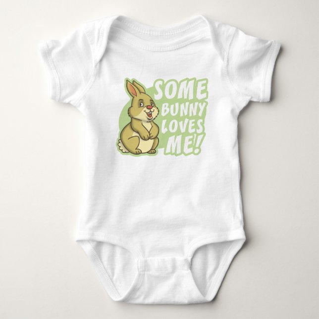Body Para Bebé Un conejito me ama la Pascua (Anverso)