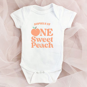 Body Para Bebé Un Cumpleaños de Peach Naranja Dulce Primero 1er