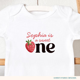 Body Para Bebé Un dulce Chica de fresa primer cumpleaños