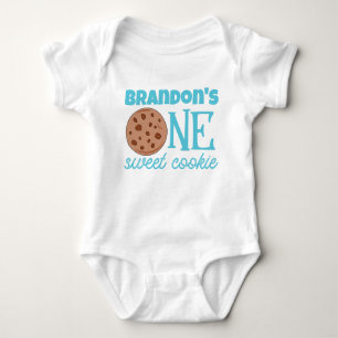Body Para Bebé Un dulce Cookie Blue Primer Cumpleaños