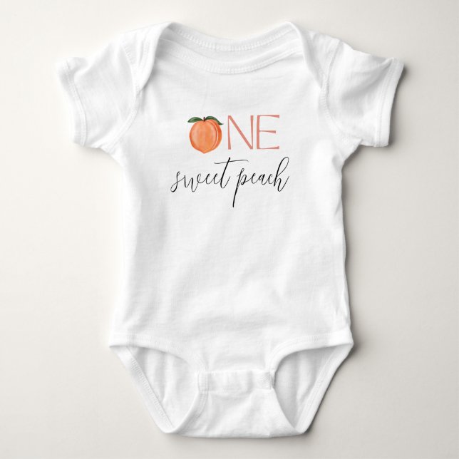 Body Para Bebé Un Dulce Melocotón Primer Cumpleaños (Anverso)