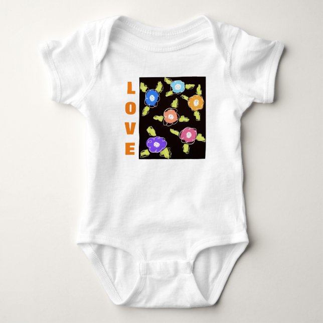 Body Para Bebé Un enterizo floreado para niñas (Anverso)