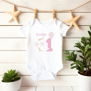 Body Para Bebé Un ganso tonto Personaliza nombre Primera cumpleañ