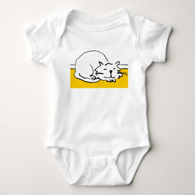 Body Para Bebé Un gato está dormido. Gato durmiendo. (Anverso)