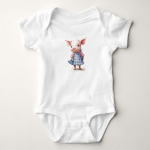 Body Para Bebé Un lechón de lechón con un vestido