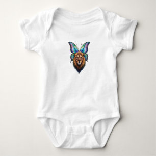 Body Para Bebé Un león con alas de mariposa.