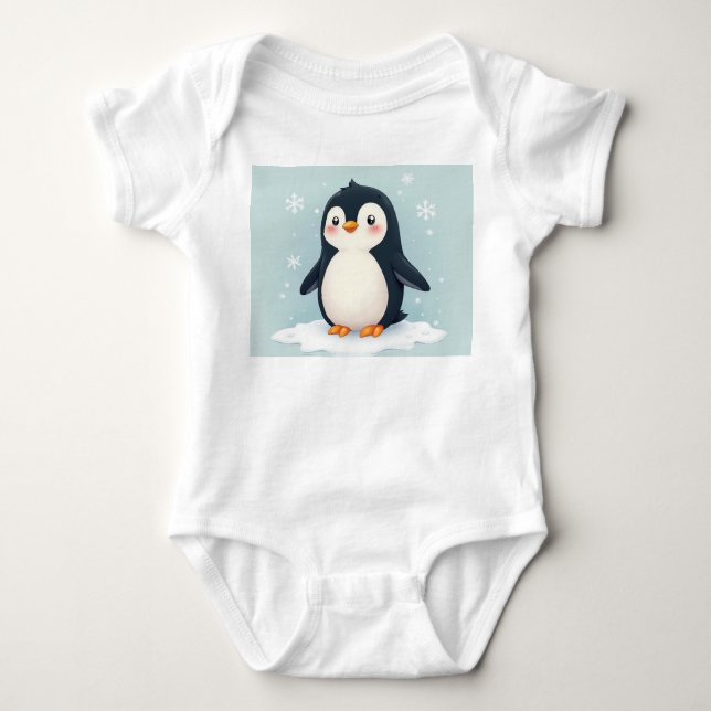 Body Para Bebé un lindo pingüino Baby Bodysuit (Anverso)