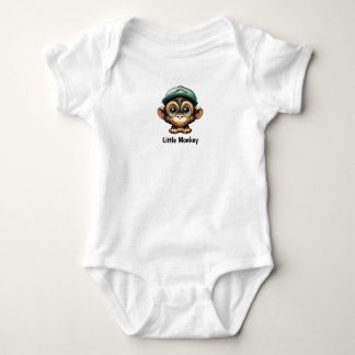 Body Para Bebé Un mono bebé adorable con un elegante Gorra verde