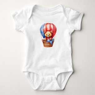 Body Para Bebé Un oso lindo en un globo de aire caliente