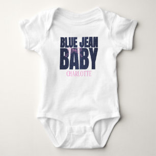 Body Para Bebé Un pequeño bebé de mezclilla azul Bebé niña de den