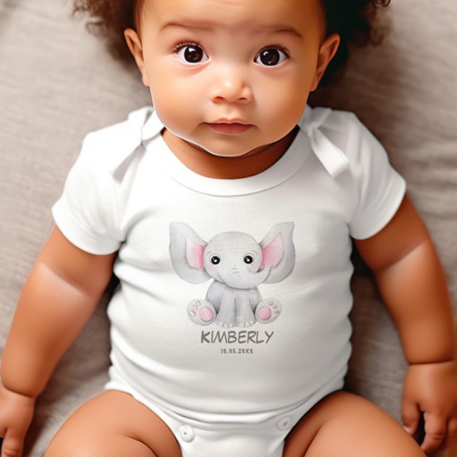 Body Para Bebé Un pequeño elefante lindo personalizado (Subido por el creador)