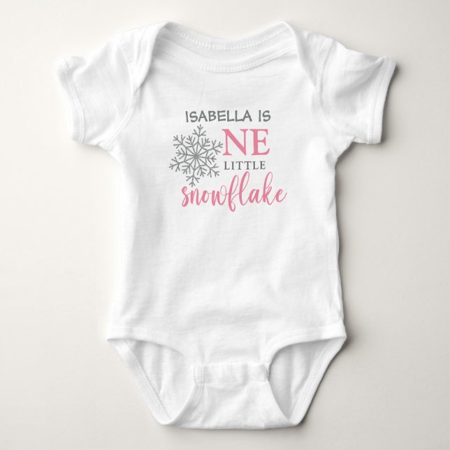 BODY PARA BEBÉ UN PEQUEÑO SNOWFLAKE PRIMER CUMPLEAÑOS (Anverso)