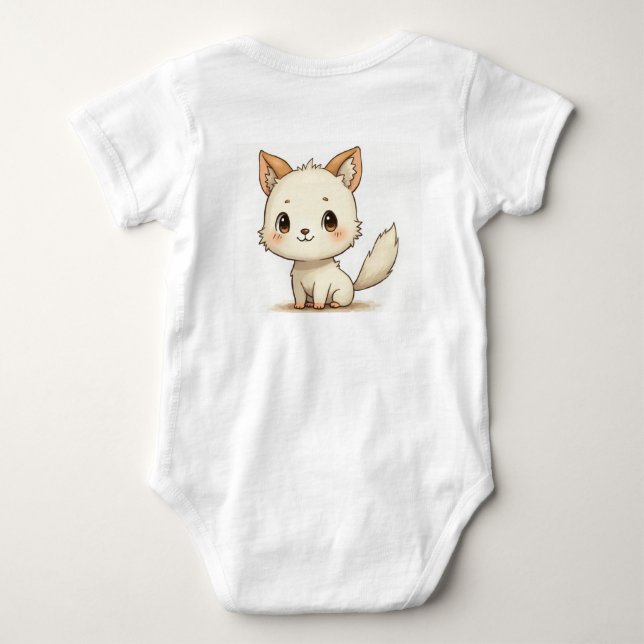 Body Para Bebé un perro lindo y ropa de bebé (Reverso)