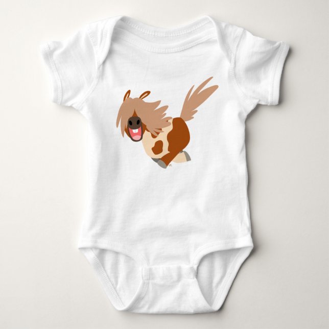Body Para Bebé Un Personalizado feliz Pinto Pony Creeper (Anverso)