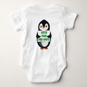Body Para Bebé Un pingüino sosteniendo un cartel con texto person