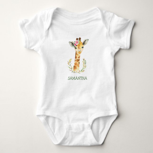 Body Para Bebé Un poco peculiar chica o niño de jirafa de boho y  (Anverso)