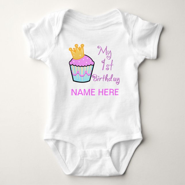 Body Para Bebé Un primer cumpleaños lindo (Anverso)