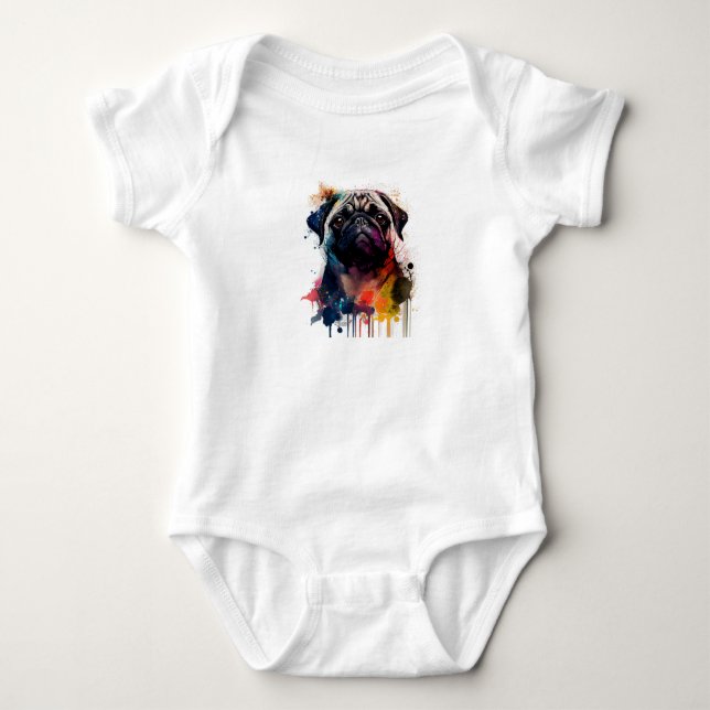 Body Para Bebé Un pug con estilo (Anverso)
