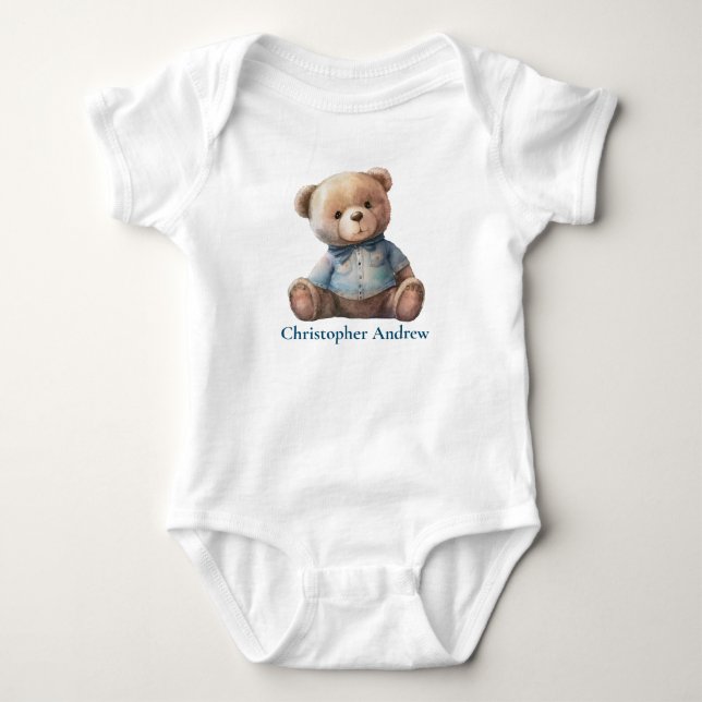 Body Para Bebé Un regalo personalizado para bebé de Teddy Bear (Anverso)