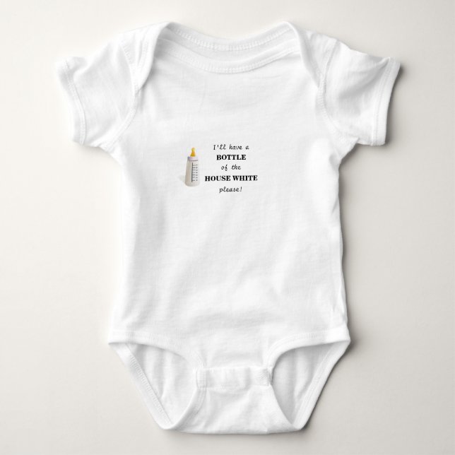Body Para Bebé Una botella del diseño blanco de la casa (Anverso)