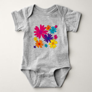 Body Para Bebé Una cama de flores de margarita
