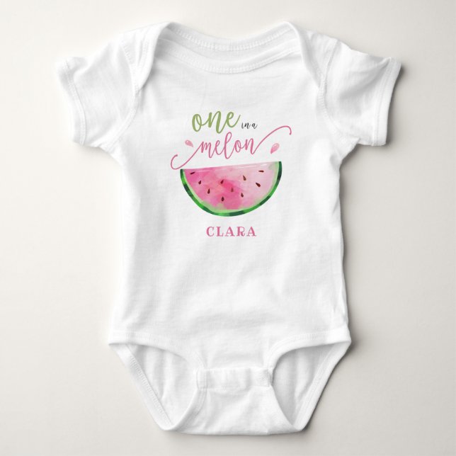 Body Para Bebé Una camiseta de primer cumpleaños de Melón (Anverso)