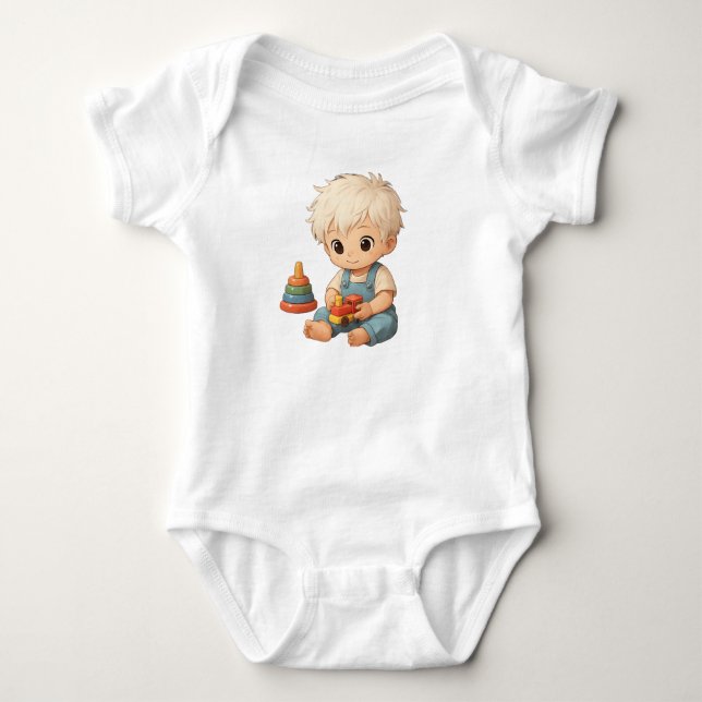 Body Para Bebé Una camiseta pequeña con ilustraciones divertidos  (Anverso)