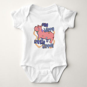Body Para Bebé Una enredadera feliz del bebé del hipopótamo