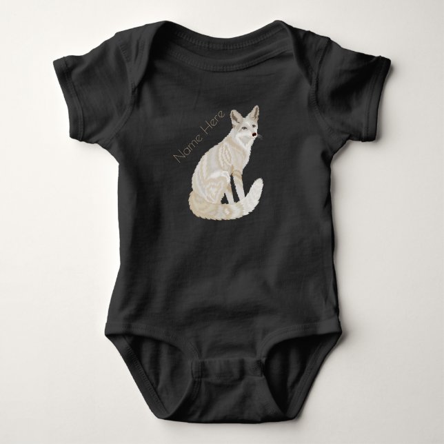 Body Para Bebé Una Moda retro de Fox Ártica moda de tema animal (Anverso)