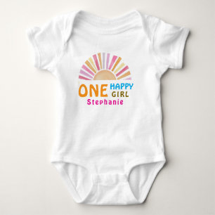 Body Para Bebé Una niña feliz Sunshine cumpleaños 1 o cualquier d