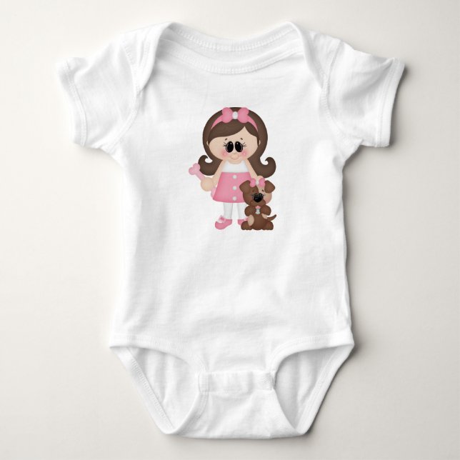 Body Para Bebé Una niña y su perro. (Anverso)
