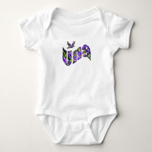 Body Para Bebé Una, nombre floral para niñas, logo, Bodysuit para