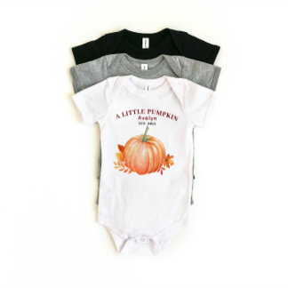 Body Para Bebé Una pequeña calabaza con nombre personalizado y añ