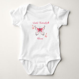 Body Para Bebé Una pequeña ducha de bebé mariposa rosa bebé niña 