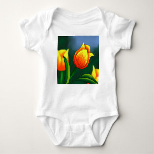 Body Para Bebé Una pieza con tulipanes