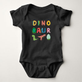 Body Para Bebé Único lindo colorido y divertido dinosaurio negro