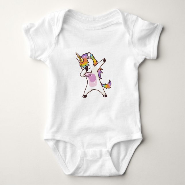 Body Para Bebé Unicorn Dabbing , regalos para chicas (Anverso)