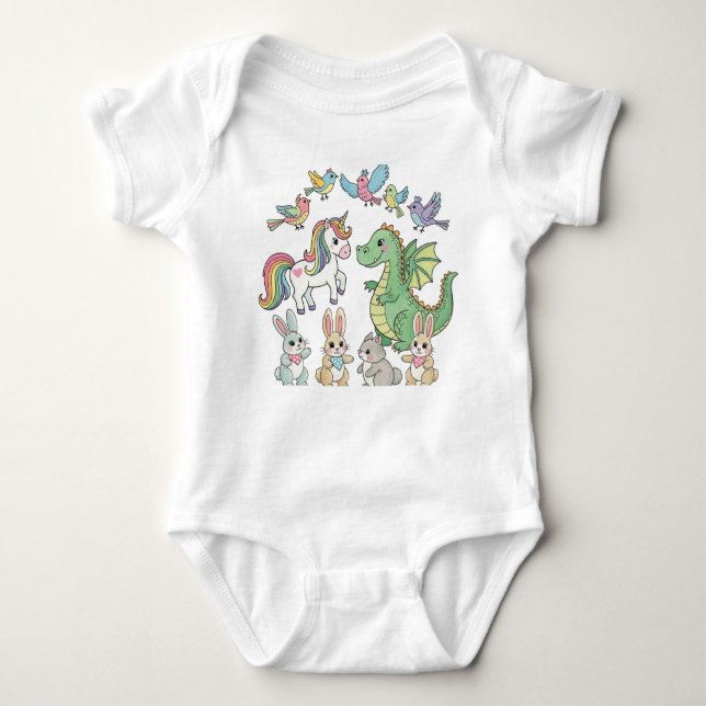 Body Para Bebé Unicorn Dragon Baby Animal Bodysuit (Anverso)