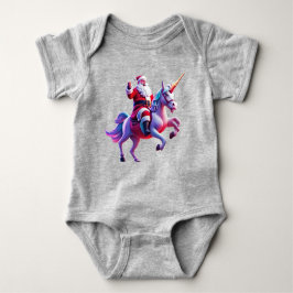 Body Para Bebé Unicorn Riding Santa
